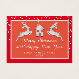 Feliz Feliz ano novo de Natal Nome Cinza Vermelho