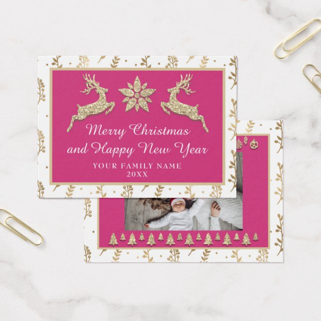 Feliz Feliz ano novo de Natal Nome Rosa Dourado (Escritótio)