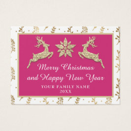 Feliz Feliz ano novo de Natal Nome Rosa Dourado