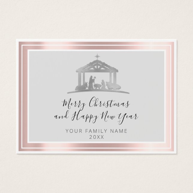 Feliz Feliz ano novo de Natal Rosa (Frente)