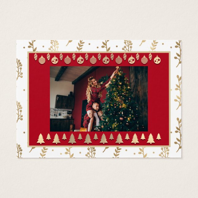 Feliz Feliz ano novo de Natal Rustic (Verso)