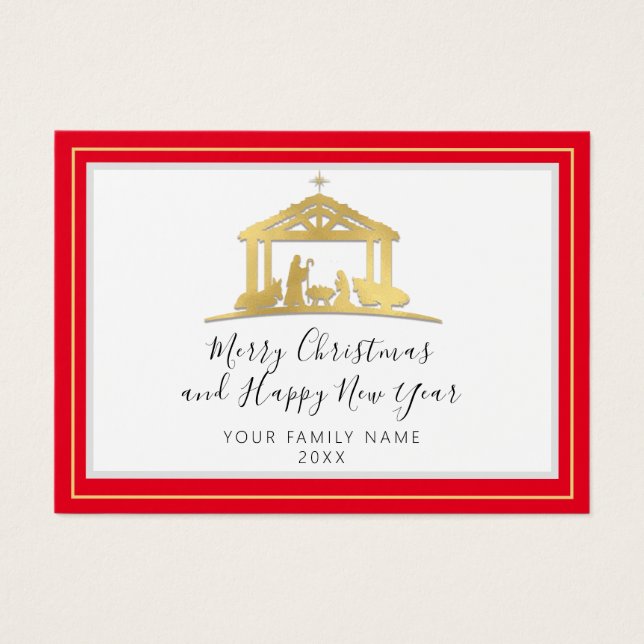 Feliz Feliz ano novo de Natal Santa Família RedGol (Frente)