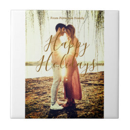 Feliz feriado marrom adicionar casal nome da foto 