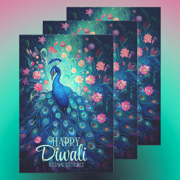 Feliz Festival Diwali de Luzes Peacock