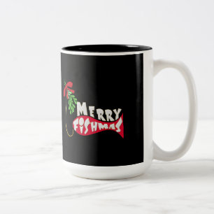 Feliz Fishmas Engraçado Pescar caneca de Natal