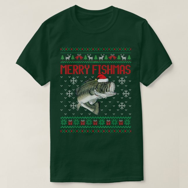 Feliz Fishmas Feia Natal Suéter Engraçado Anglês (Frente do Design)