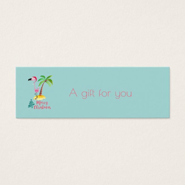 Feliz Flamingo Rosa De Natal Com Presente De Palme (Frente)