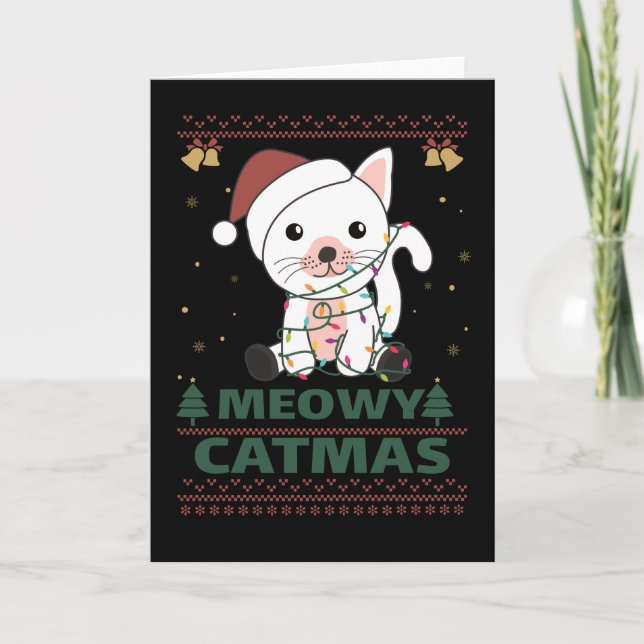 Feliz Gatmas Cartão de Natal Divertido com Piada d (Frente)