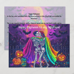 🌈🎃Feliz Gayoween cartão para namorado