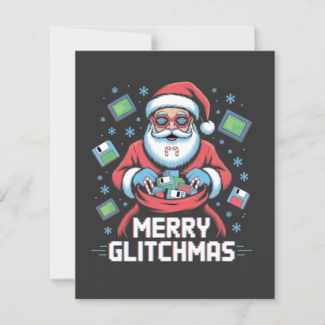 Feliz Glitchmas Coding Programmer Papais noeis Nat (Frente)