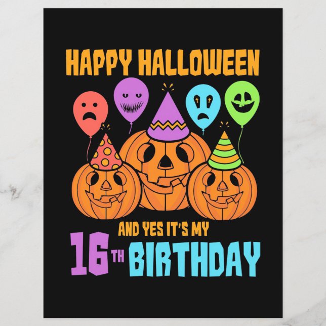 Feliz Halloween 16º aniversário (Frente)