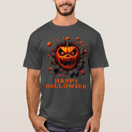 Feliz Halloween Abóbora Esmagadora Camiseta