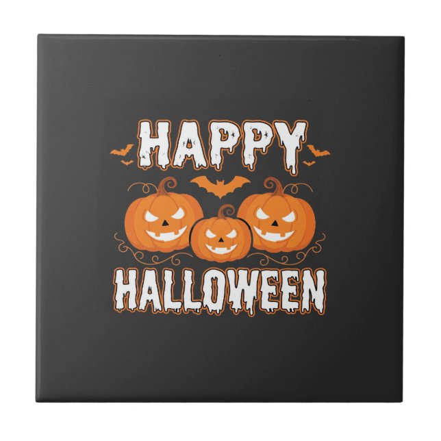 Feliz Halloween Abóbora Morcego Vetor (Frente)