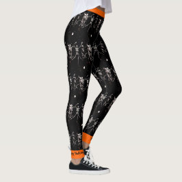 Feliz Halloween Bone Dancing Skeletons Leggings