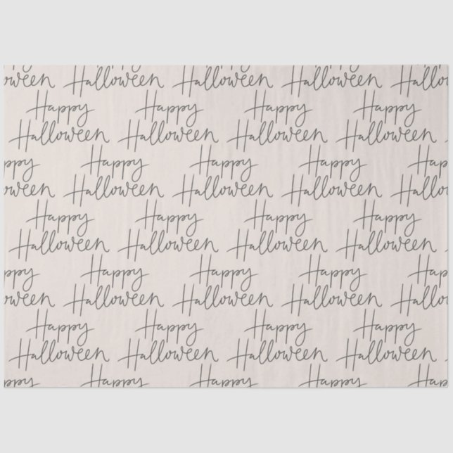 Feliz Halloween Bone e Papel Tecido de Carvão (Frente )