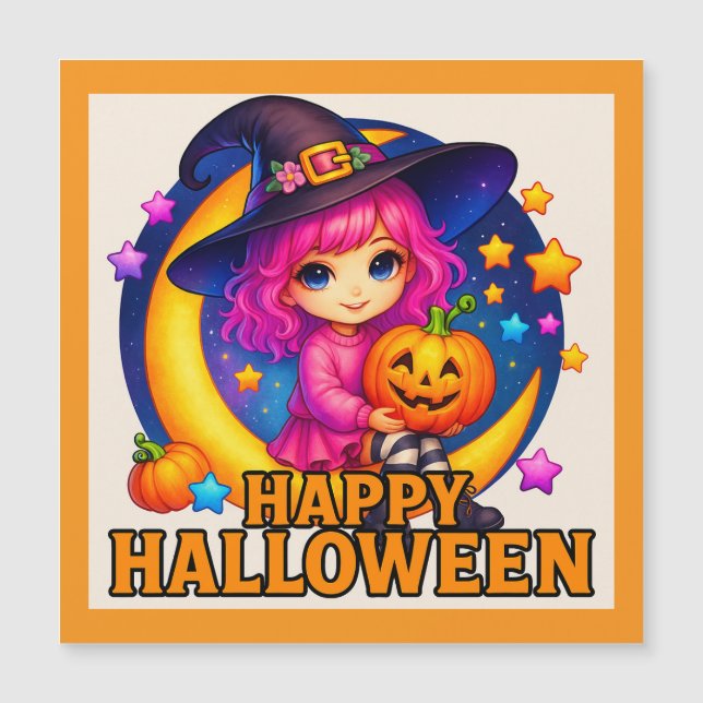 Feliz Halloween - Bonitão de Bruxa de Lua (Frente)