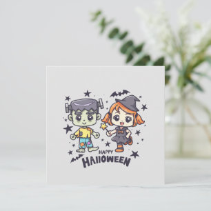 Feliz Halloween - Bruxa Bonita e Zombie