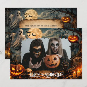 🎃 Feliz Halloween Cartão de foto personalizado