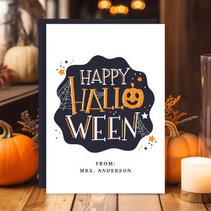 Feliz Halloween Cartão de Sala de Aula para Crianç