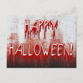 Feliz Halloween Cartão Postal Manchado de Sangue S