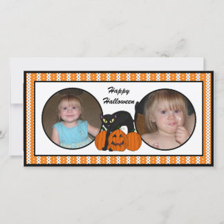 Feliz Halloween Cartões com fotos de Gatos Escarne
