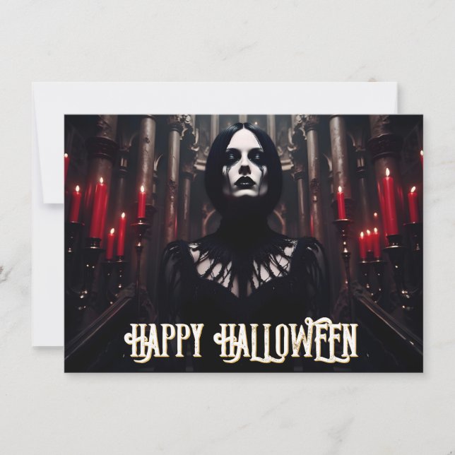 Feliz Halloween – Celebração Sombria Gótica (Frente)