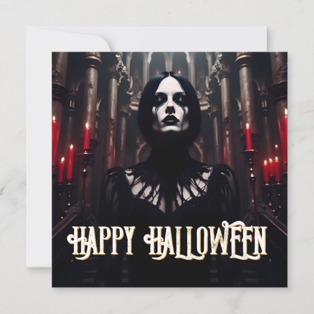 Feliz Halloween – Celebração Sombria Gótica (Frente)