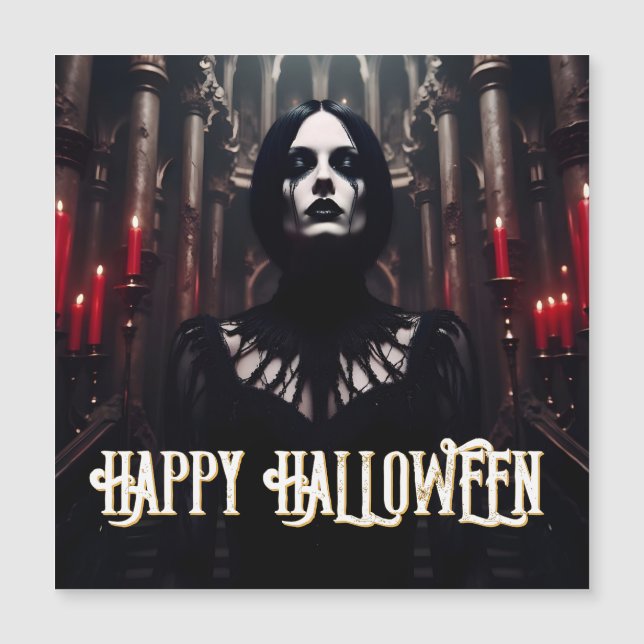 Feliz Halloween – Celebração Sombria Gótica (Frente)