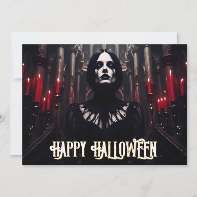 Feliz Halloween – Celebração Sombria Gótica (Frente)
