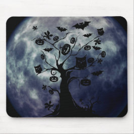 Feliz Halloween Corujas Cerrantes em um Mousepad Á