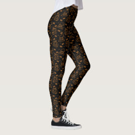 Feliz Halloween Ditzy Patterno | Legging