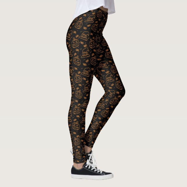 Feliz Halloween Ditzy Patterno | Legging (Direita)