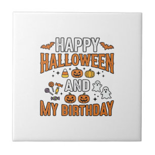 Feliz Halloween E Meu Aniversário Design Vintage_1