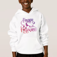 Feliz Halloween gradient voando feiticeiro