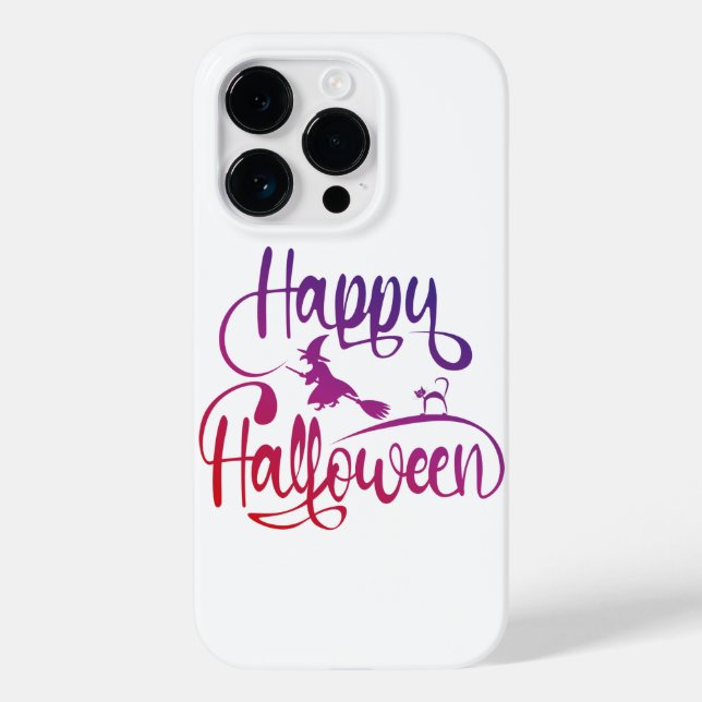 Feliz Halloween gradient voando feiticeiro (Verso)