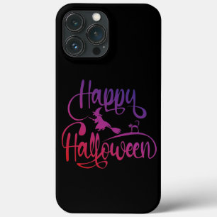 Feliz Halloween gradient voando feiticeiro
