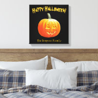 Feliz Halloween Jack o Lanterna Canvas