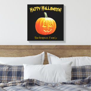 Feliz Halloween Jack o Lanterna Canvas
