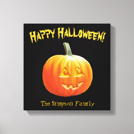 Feliz Halloween Jack o Lanterna Canvas