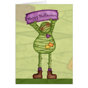 Feliz Halloween Mummy - Cartão Saudável