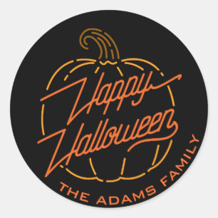 Feliz Halloween Neon Personalizado Adesivos