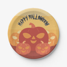 Feliz Halloween! Pratos de Papel Abóboras