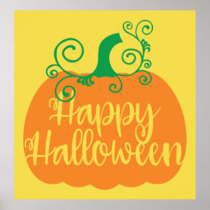 Feliz Halloween Pumpkin Poster