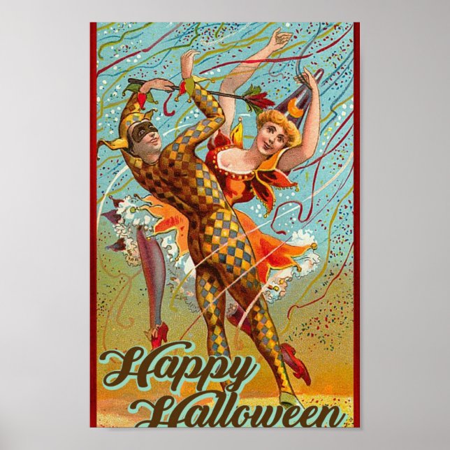 Feliz Halloween Retro Poster (Frente)