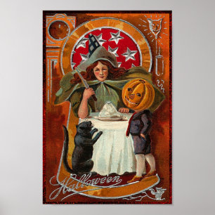 Feliz Halloween Retro Poster