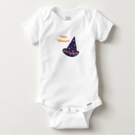 Feliz Halloween Roxo Mágico Camisas de Bebê