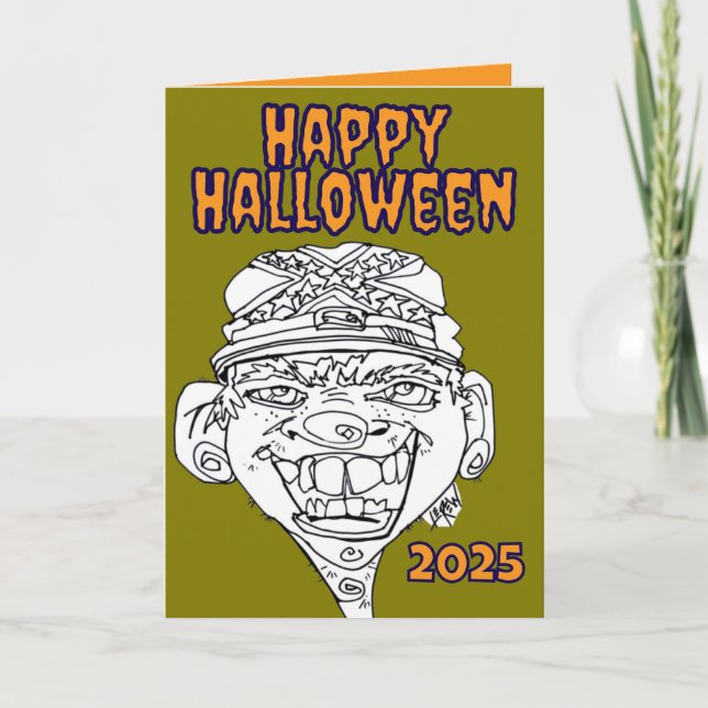 Feliz Halloween Sem Figurino Necessário Cartão de  (Frente)