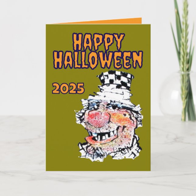 Feliz Halloween Sem Figurino Necessário Cartão de  (Frente)