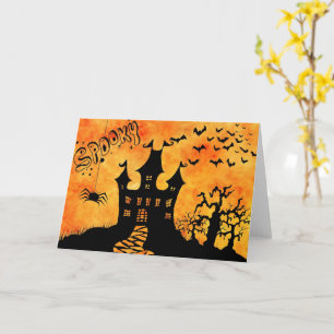 Feliz Halloween Spooky Castle - Cartão Saudável
