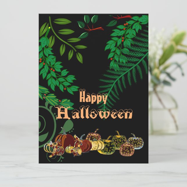 Feliz Halloween Spooky Dark Night Glow Pumpkin Div (Em pé/Frente)